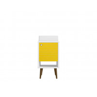 Manhattan Comfort 238BMC64 Liberty 17.71 Bathroom Vanity with Sink and Shelf in White and Yellow